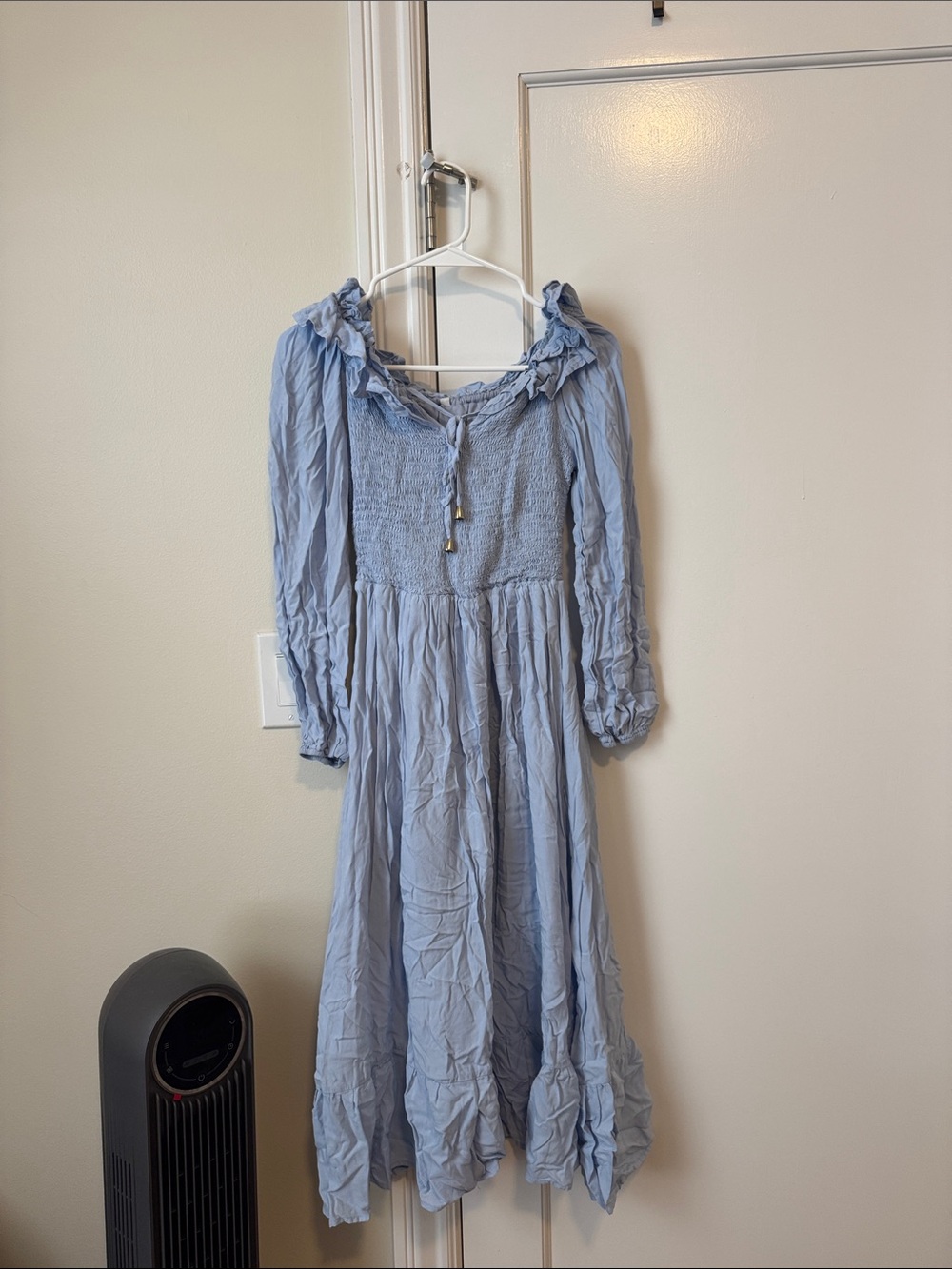 Light Blue Smocked Bodice Dress